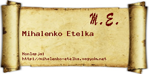 Mihalenko Etelka névjegykártya