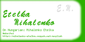 etelka mihalenko business card